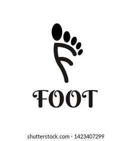 Illustration abstract foot with letter F sign logo vector