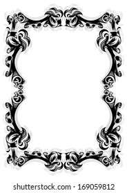 Illustration of abstract frame in black color