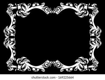 Illustration of abstract frame in white color