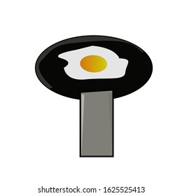 Illustration abstract Fried eggs are being cooked on pan sign vector design