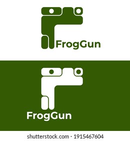 Illustration abstract frog animal shape like pistol gun logo design