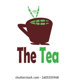 Illustration abstract funny cup of tea logo design vector