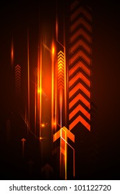 illustration of abstract futuristic background with arrow