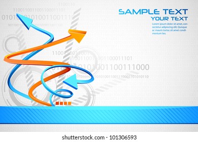 illustration of abstract futuristic background with arrow
