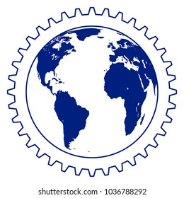 Illustration of the abstract gear and globe. Elements of this image furnished by NASA 