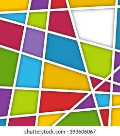 Illustration Abstract Geometric Background with Paper Lines and Colorful Polygonal Shapes - Vector