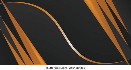 ORO GEOMÉTRICO ABSTRACTAS DEL GRADIENTE CON LA PLANTILLA DE VECTOR DEL DISEÑO DEL FONDO NEGRO BUENA PARA EL SITIO WEB MODERNO, FONDO DE PANTALLA, DISEÑO DE LA CUBIERTA