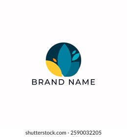 ILLUSTRATION ABSTRACT GEOMETRIC LEAF NATURE. ECO ELEMENT LOGO ICON DESIGN VECTOR FOR YOUR BRAND, BUSINESS