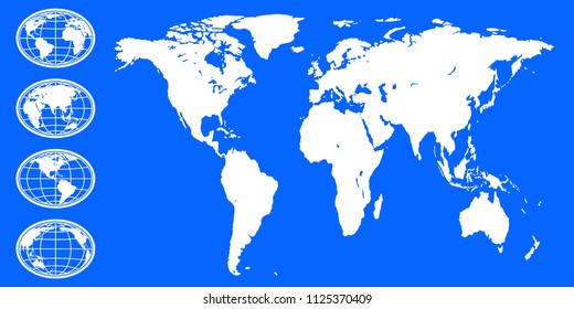 Illustration of the abstract globe set and world map. Elements of this image furnished by NASA 
