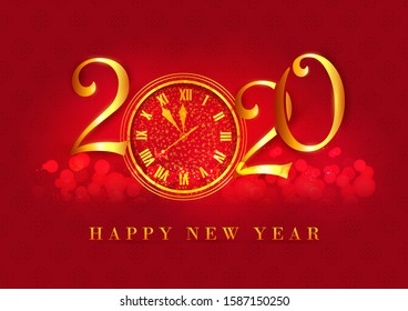 illustration of Abstract glossy background for Happy New Year 2020 greeting disco party celebration banner template