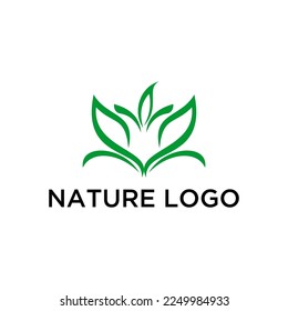 Illustration Abstract green leaf logo design. Plant, nature and ecology vector logo design.