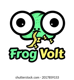 Illustration abstract Green toad simple cartoon freaky frog logo design
