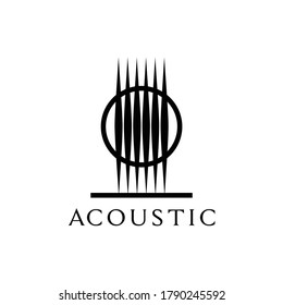 Illustration abstract guitar acoustic music sign symbol logo design 