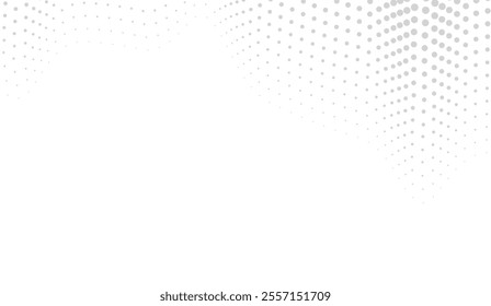 illustration Abstract halftone gray dots gradient on white background, Curved twisted slanting design or waved lines pattern, Templates for business cards, brochures, posters, covers.