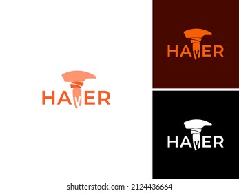 ILLUSTRATION ABSTRACT HAMMER LOGO DESIGN VECTOR