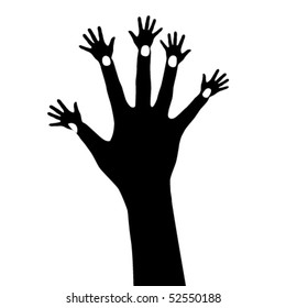 Illustration of abstract hand tree