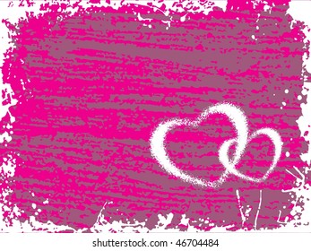 illustration abstract heart with grunge background