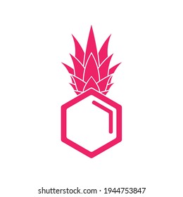 Illustration Ananas-Früchte mit süßem Honig, modernes Zeichen Logo-Design Vorlage