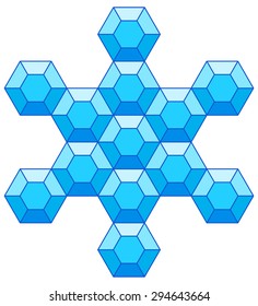 Illustration of the abstract hexagonal crystal icon