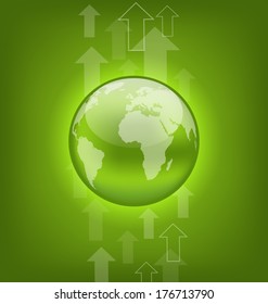 Illustration abstract hi-tech background with symbol Earth - vector