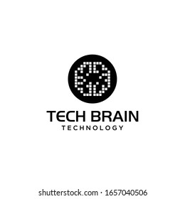 Illustration of an abstract human brain made in modern abstract sign