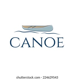 Illustration of abstract icon canoe.Vector