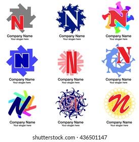 illustration of abstract icons based on the letter N