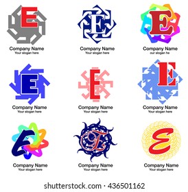 illustration of abstract icons based on the letter E