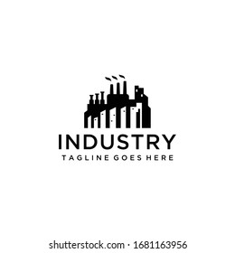 Illustration abstract Industrial Factory wave Logo design Template