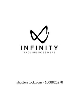 Illustration abstract infinity monogram symbol like number eight logo design template