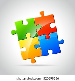 Illustration of abstract jigsaw puzzle concept design