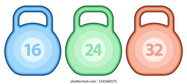 Illustration of the abstract kettlebell weights set