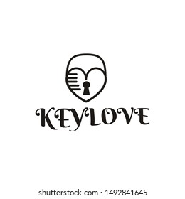 Illustration abstract key love logo vectors for valentine day or broken heart young people