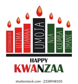 Eine Illustration einer abstrakten Kinara. Happy Kwanzaa Konzept.