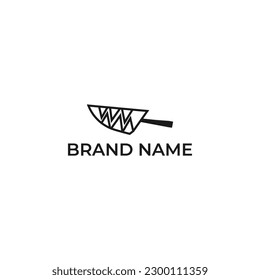 ILLUSTRATION ABSTRACT KNIFE LINE SIMPLE MINIMALIST LOGO ICON DESIGN TEMPLATE VECTOR
