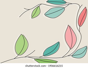 Ilustración de un dibujo abstracto de hojas