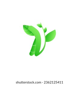 ILUSTRACIÓN ABSTRACTO LEAF GRADIENT COLOR VERDE LOGO ICONO DE DISEÑO SENCILLO VECTOR