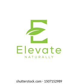 Illustration of abstract leaf marks contained in the letters E sign logo design