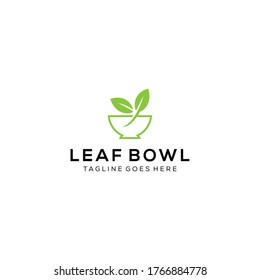 Illustration of abstract leaf sign contained in a food bowl.