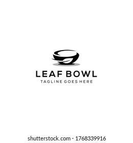 Illustration of abstract leaf sign contained in a food bowl.