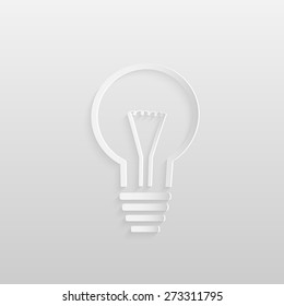 Illustration of an abstract light bulb icon isolated on a white background.