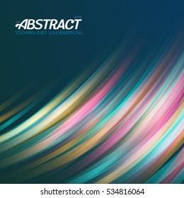 Illustration of Abstract Lightpainting Vector Background. Digital Caligraphy Light Streaks. Vector Neon Disco Light Waves Template