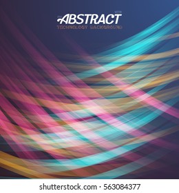 Illustration of Abstract Lightpainting Vector Background. Digital Caligraphy Light Streaks. Vector Neon Disco Light Waves Template