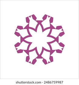 Ilustración abstracta línea arte forma estrella o flor signo logo diseño Vector