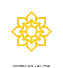 Illustration abstract line art shape star or flower sign logo design vector