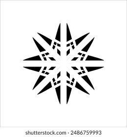 Illustration abstract line art shape star or flower sign logo design vector