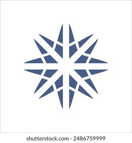 Illustration abstract line art shape star or flower sign logo design vector