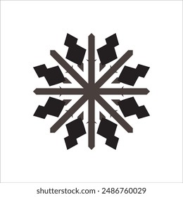 Illustration abstract line art shape star or flower sign logo design vector