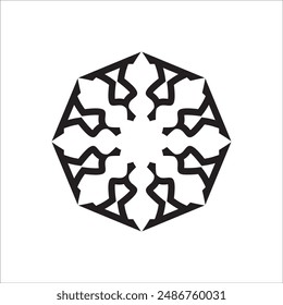 Illustration abstrakte Linie Kunst Form Stern oder Blumenzeichen Logo Design Vektorgrafik