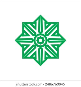 Ilustración abstracta línea arte forma estrella o flor signo logo diseño Vector